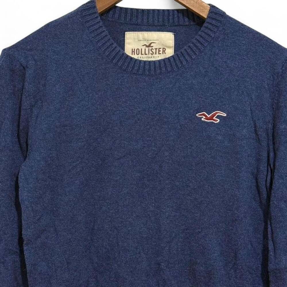 Hollister California Heather Blue Crewneck Knit Sweater XS